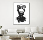 Rebel Girl by Balazs Solti on GIANT ART - black,white contemporary, figurative, urban/pop surrealism, flowers, illustration