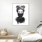 Rebel Girl by Balazs Solti on GIANT ART - black,white contemporary, figurative, urban/pop surrealism, flowers, illustration