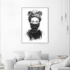 Rebel Girl by Balazs Solti on GIANT ART - black,white contemporary, figurative, urban/pop surrealism, flowers, illustration