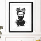 Rebel Girl by Balazs Solti on GIANT ART - black,white contemporary, figurative, urban/pop surrealism, flowers, illustration