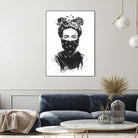 Rebel Girl by Balazs Solti on GIANT ART - black,white contemporary, figurative, urban/pop surrealism, flowers, illustration