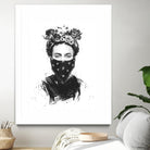 Rebel Girl by Balazs Solti on GIANT ART - black,white contemporary, figurative, urban/pop surrealism, flowers, illustration