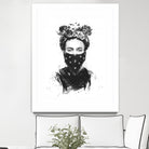Rebel Girl by Balazs Solti on GIANT ART - black,white contemporary, figurative, urban/pop surrealism, flowers, illustration