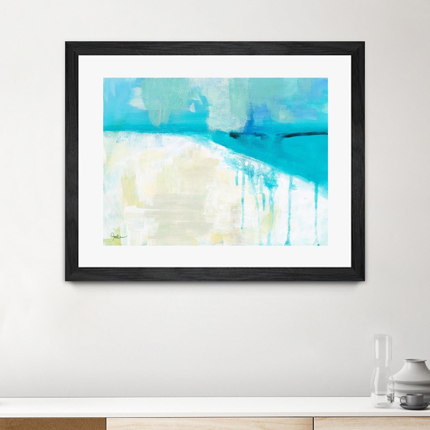 Coastal Blues I by Jan Weiss on GIANT ART - beige abstract