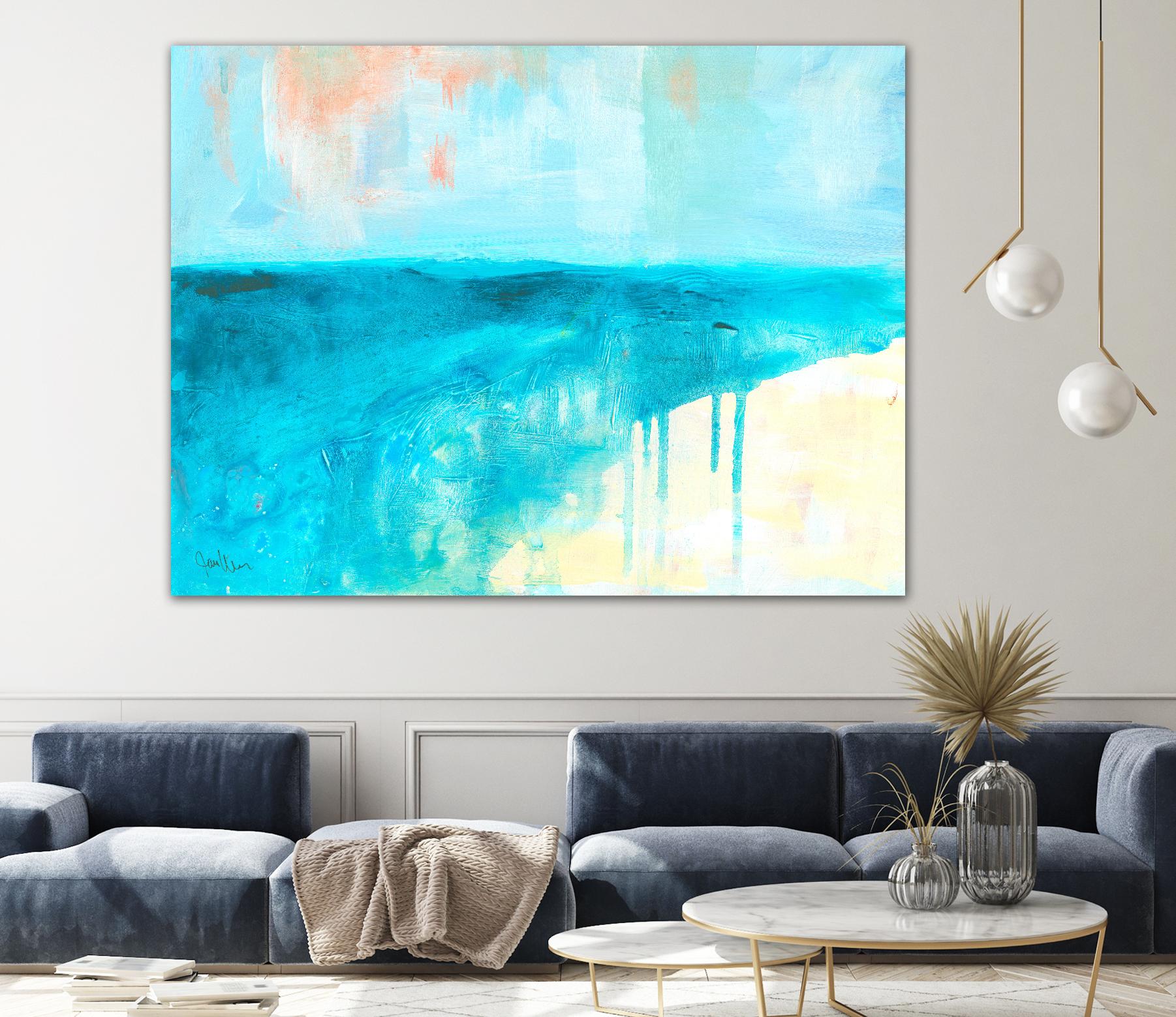 Coastal Blues 2 by Jan Weiss on GIANT ART - beige abstract