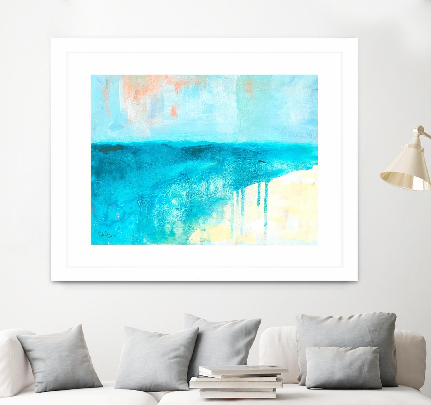 Coastal Blues 2 by Jan Weiss on GIANT ART - beige abstract
