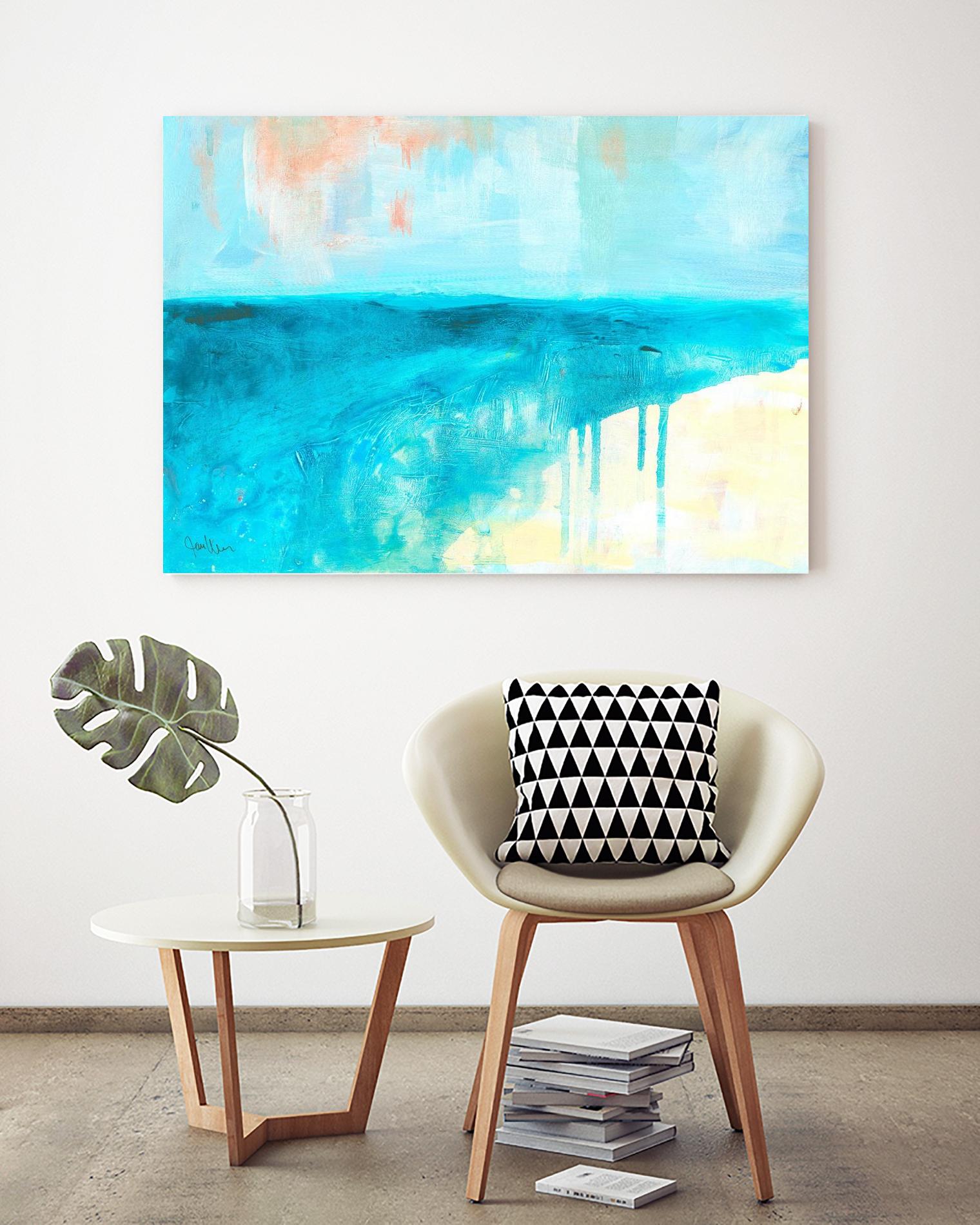 Coastal Blues 2 by Jan Weiss on GIANT ART - beige abstract