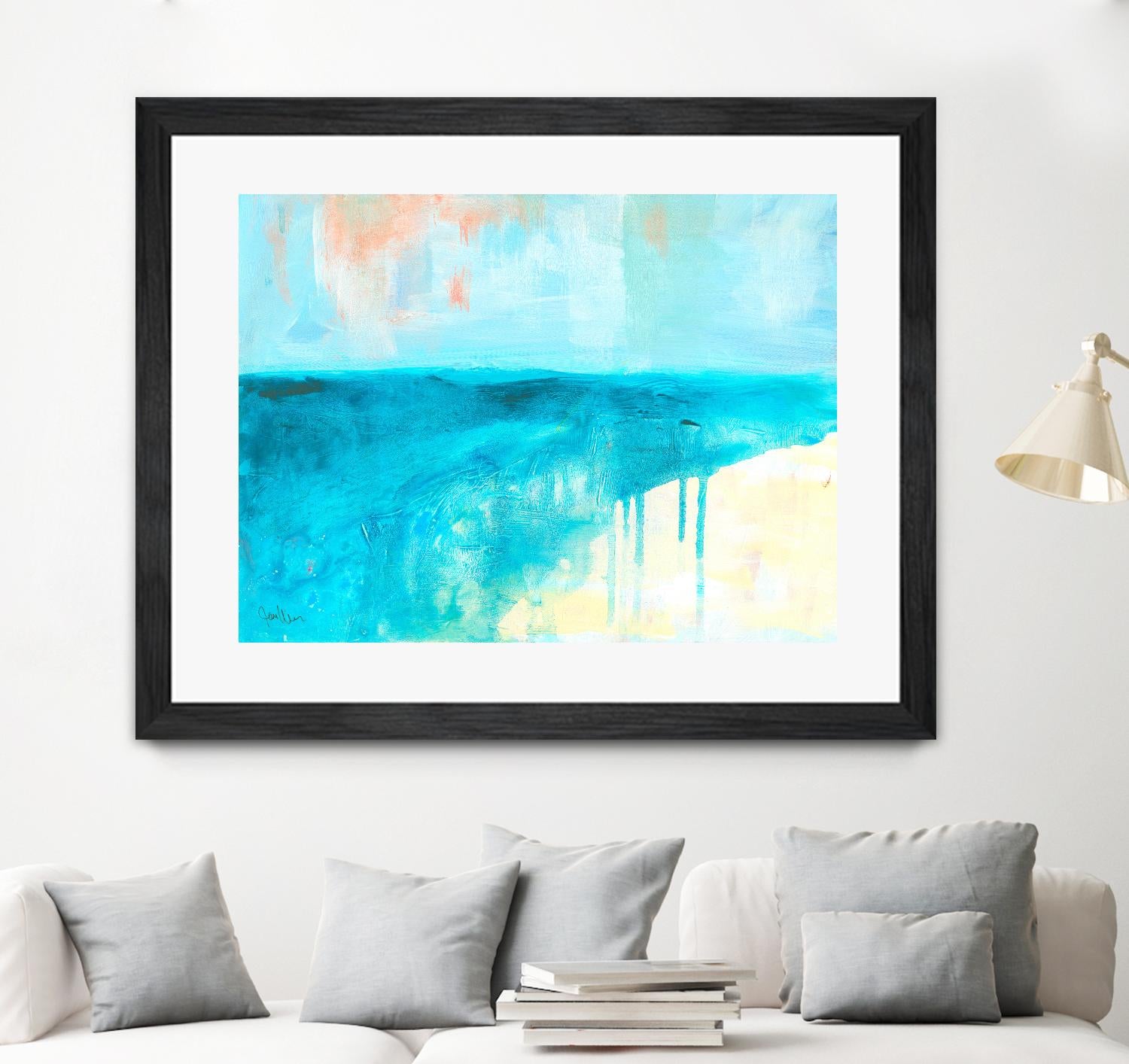 Coastal Blues 2 by Jan Weiss on GIANT ART - beige abstract