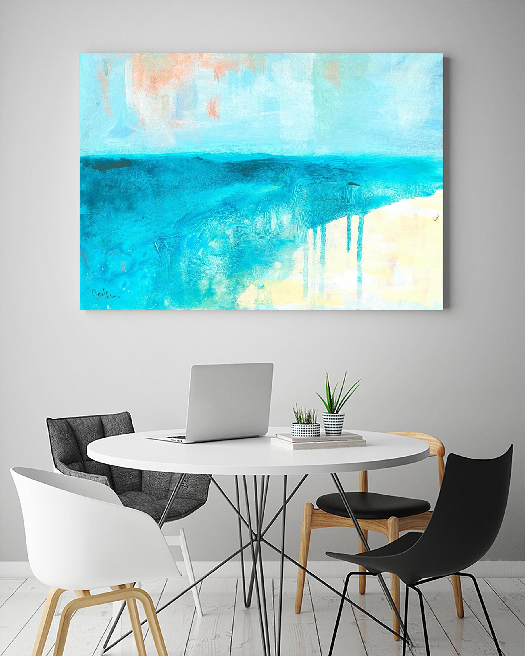 Coastal Blues 2 by Jan Weiss on GIANT ART - beige abstract