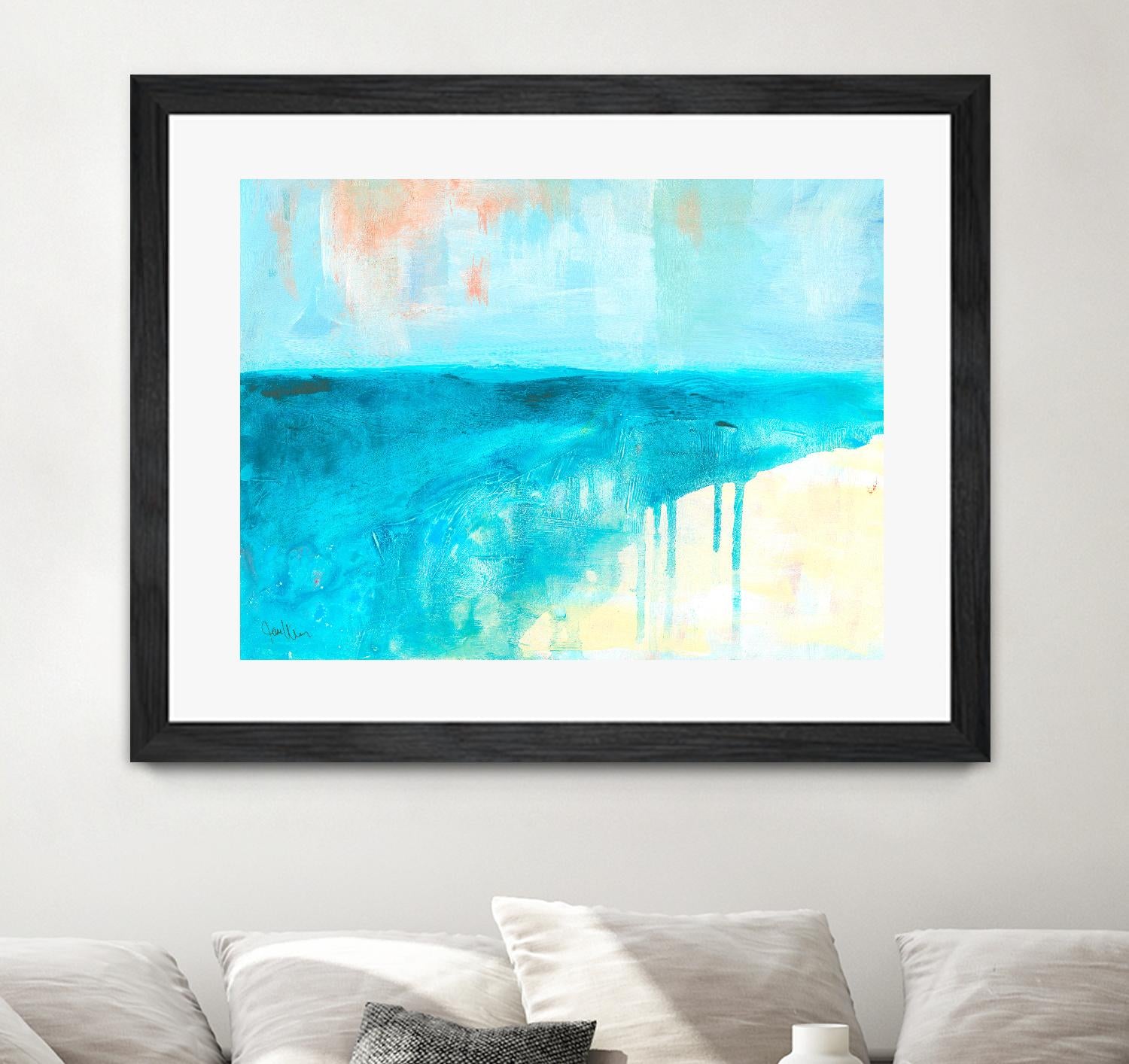 Coastal Blues 2 by Jan Weiss on GIANT ART - beige abstract