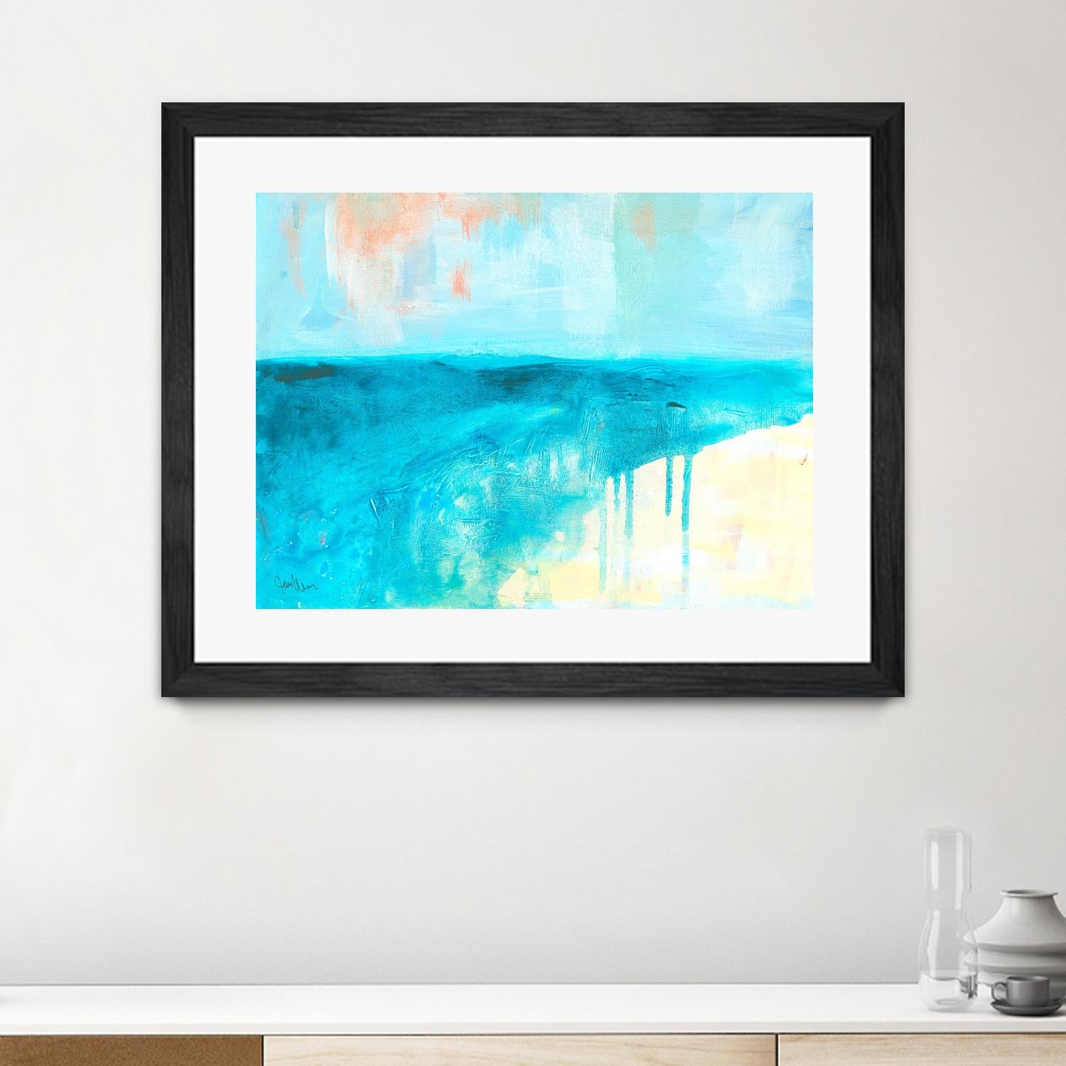 Coastal Blues 2 by Jan Weiss on GIANT ART - beige abstract