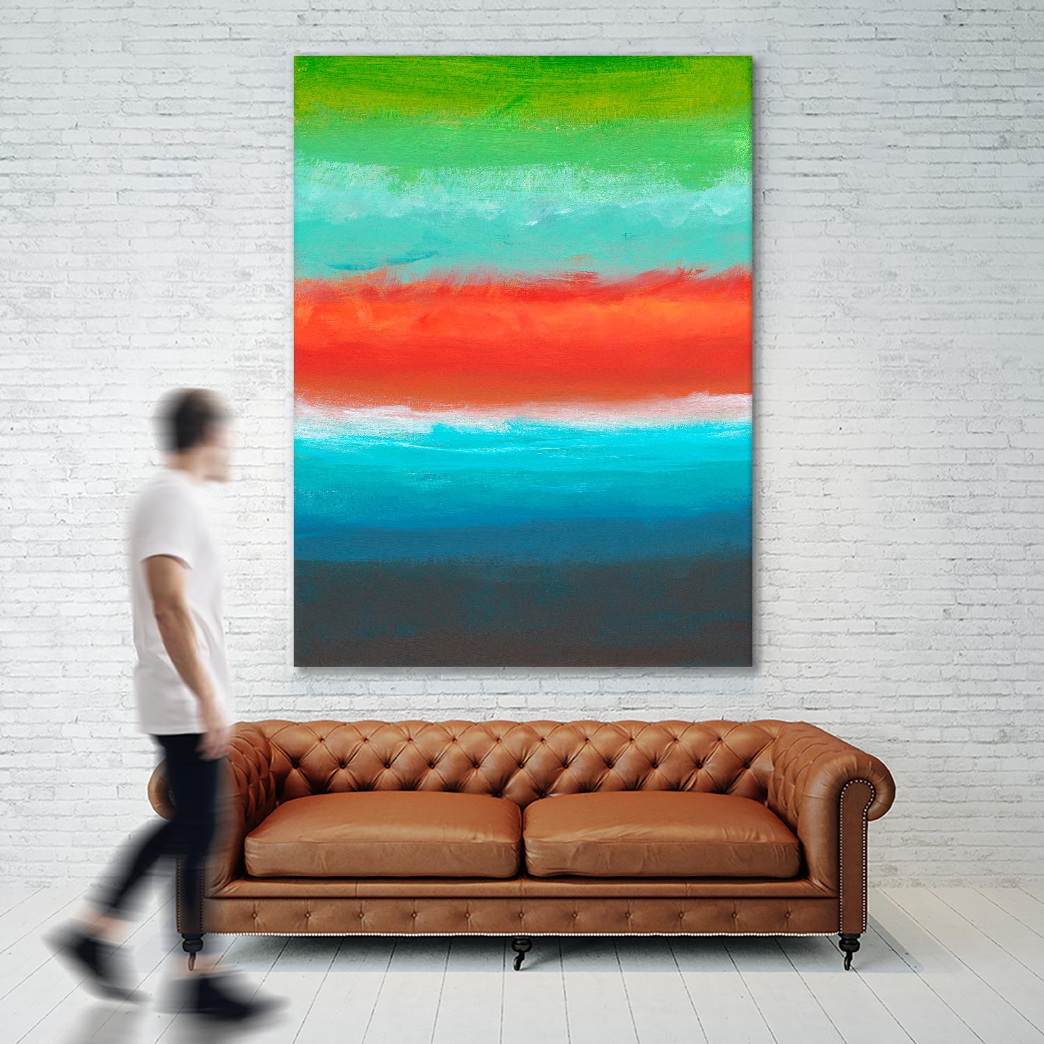 Night Coast Three by Jan Weiss on GIANT ART - red abstract