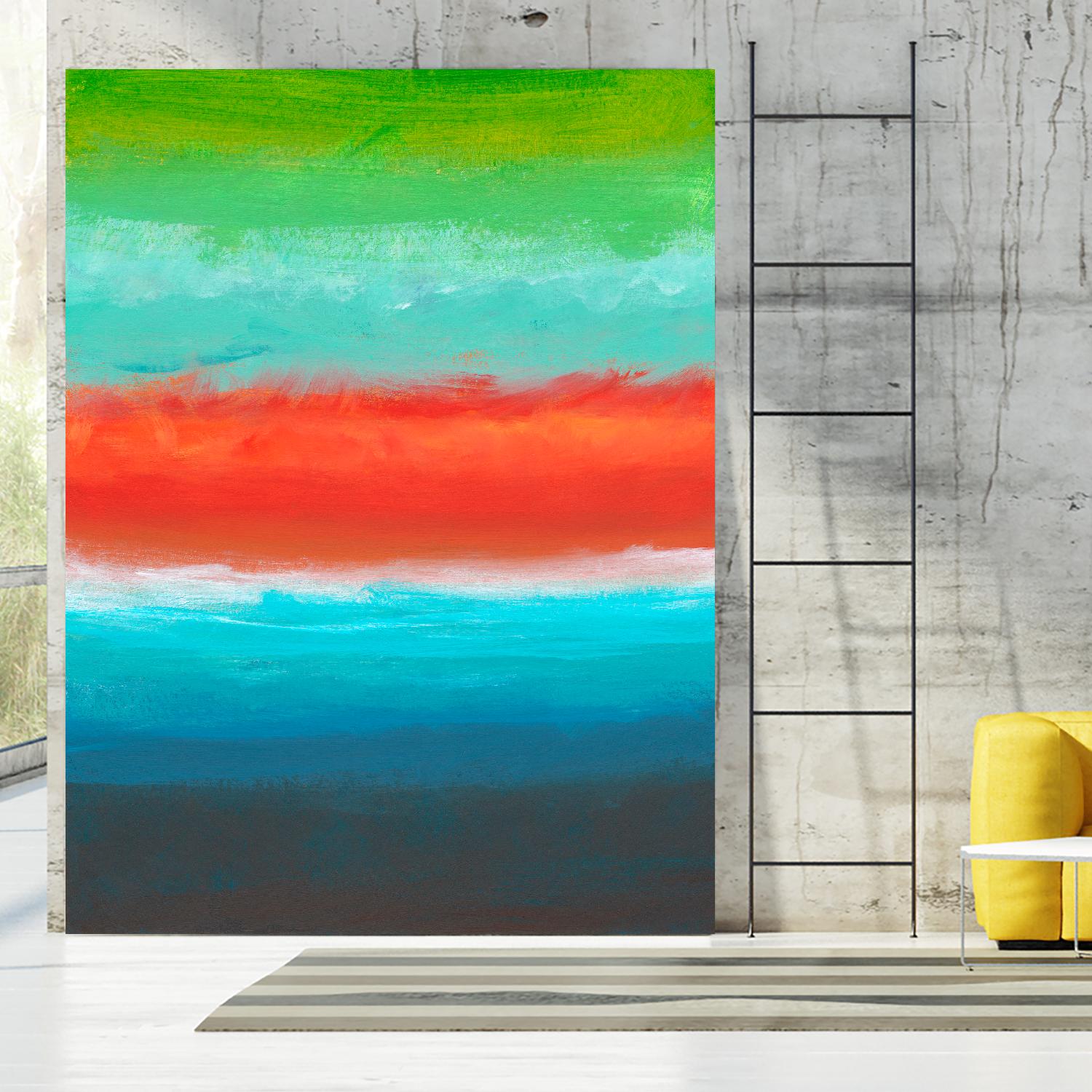 Night Coast Three by Jan Weiss on GIANT ART - red abstract