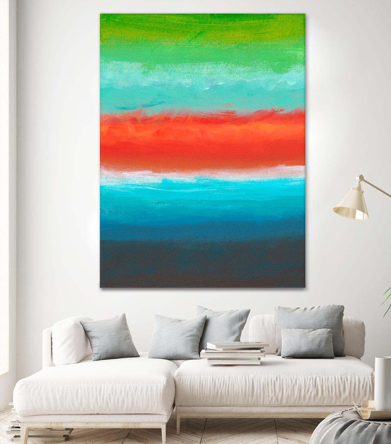 Night Coast Three by Jan Weiss on GIANT ART - red abstract