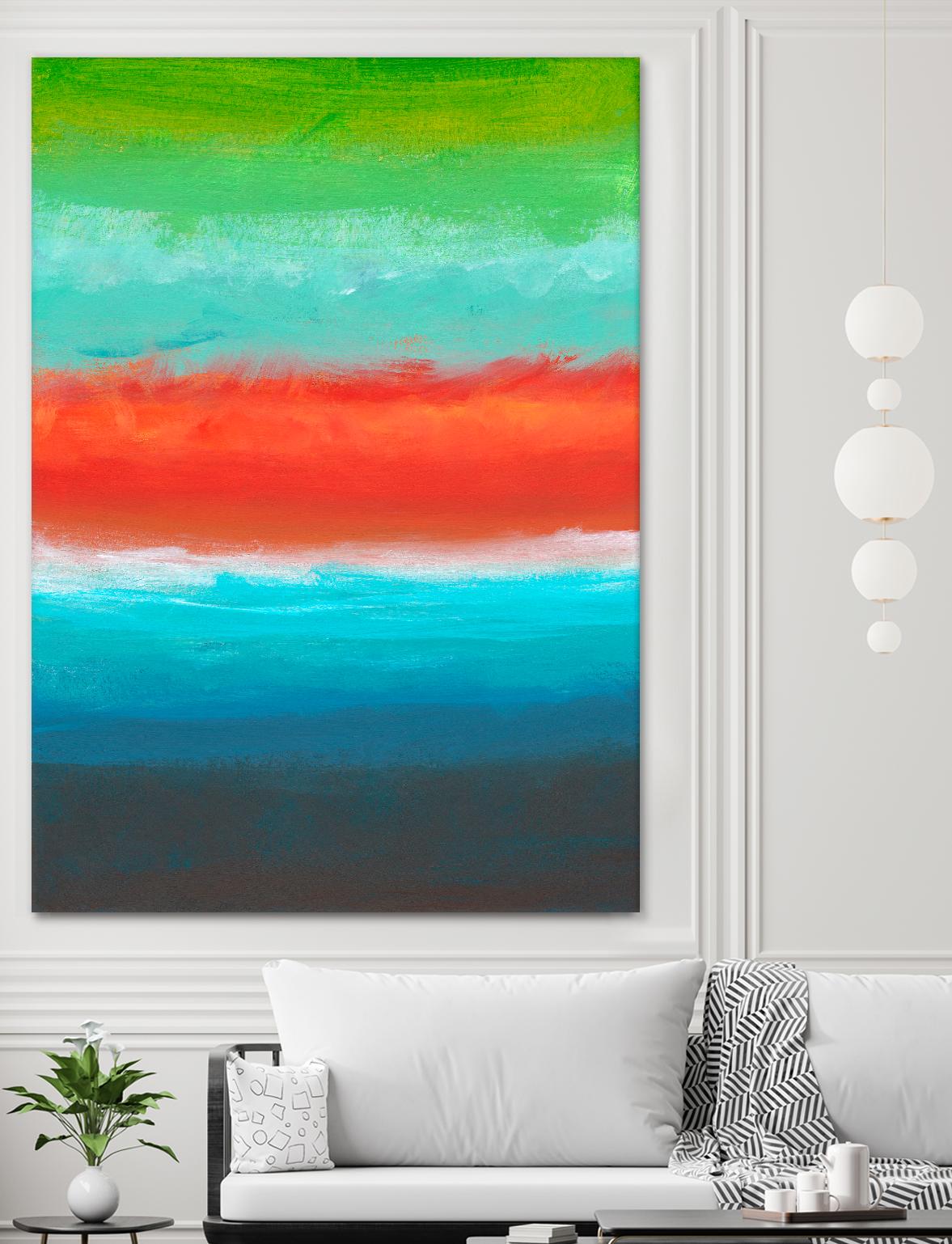 Night Coast Three by Jan Weiss on GIANT ART - red abstract