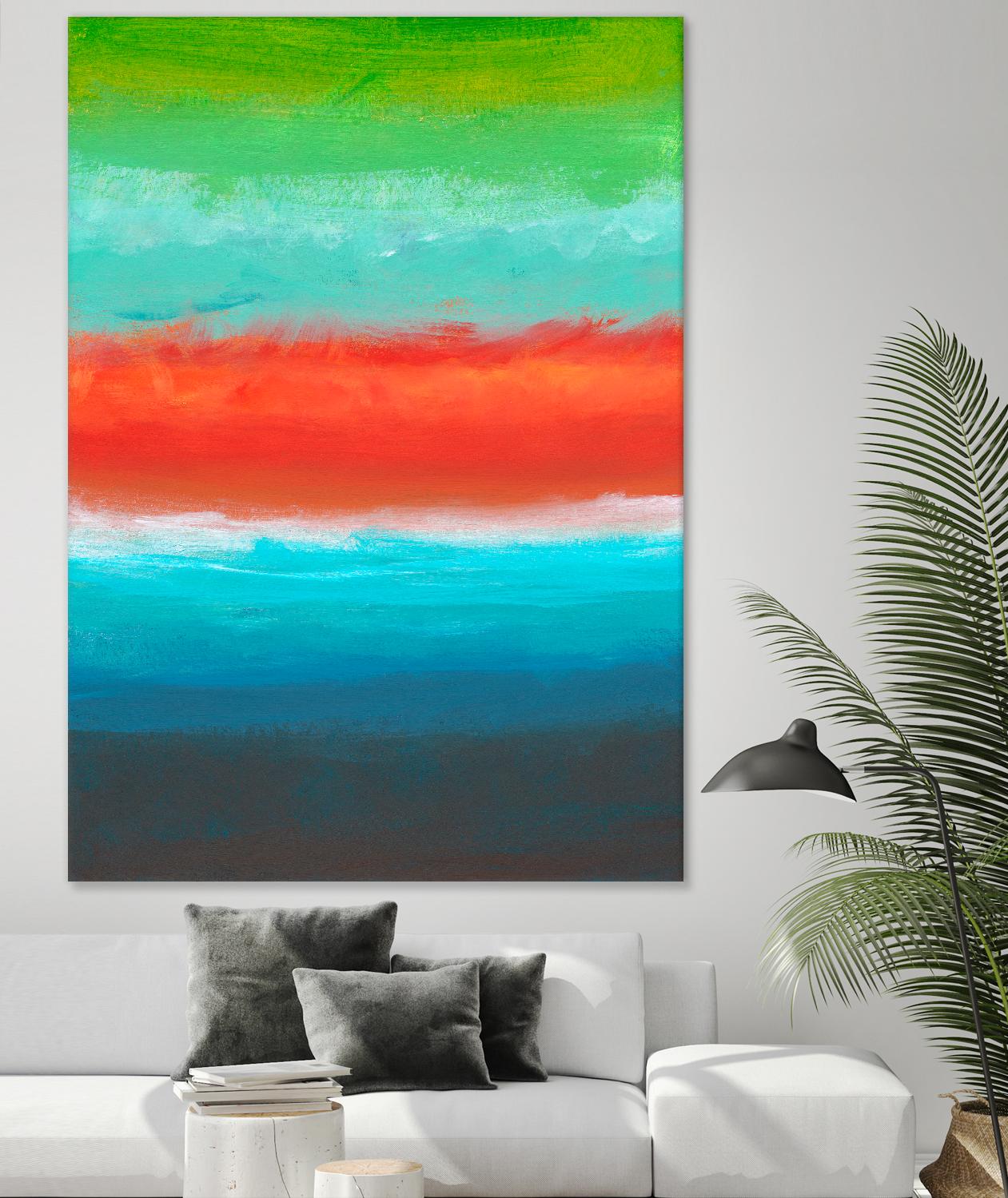 Night Coast Three by Jan Weiss on GIANT ART - red abstract