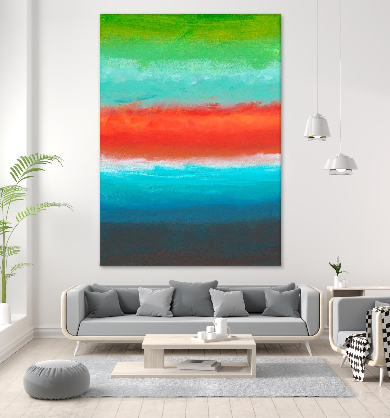 Night Coast Three by Jan Weiss on GIANT ART - red abstract