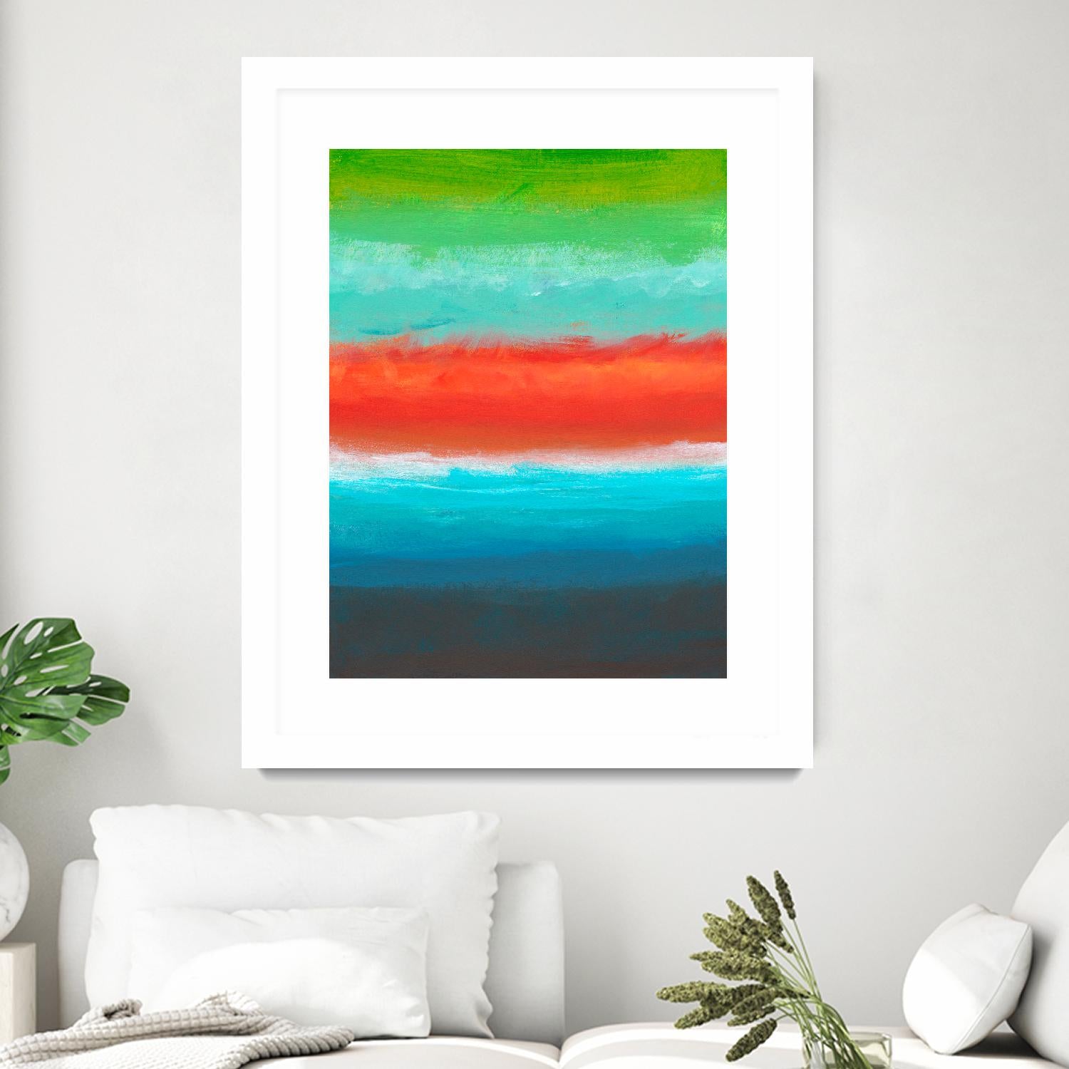 Night Coast Three by Jan Weiss on GIANT ART - red abstract