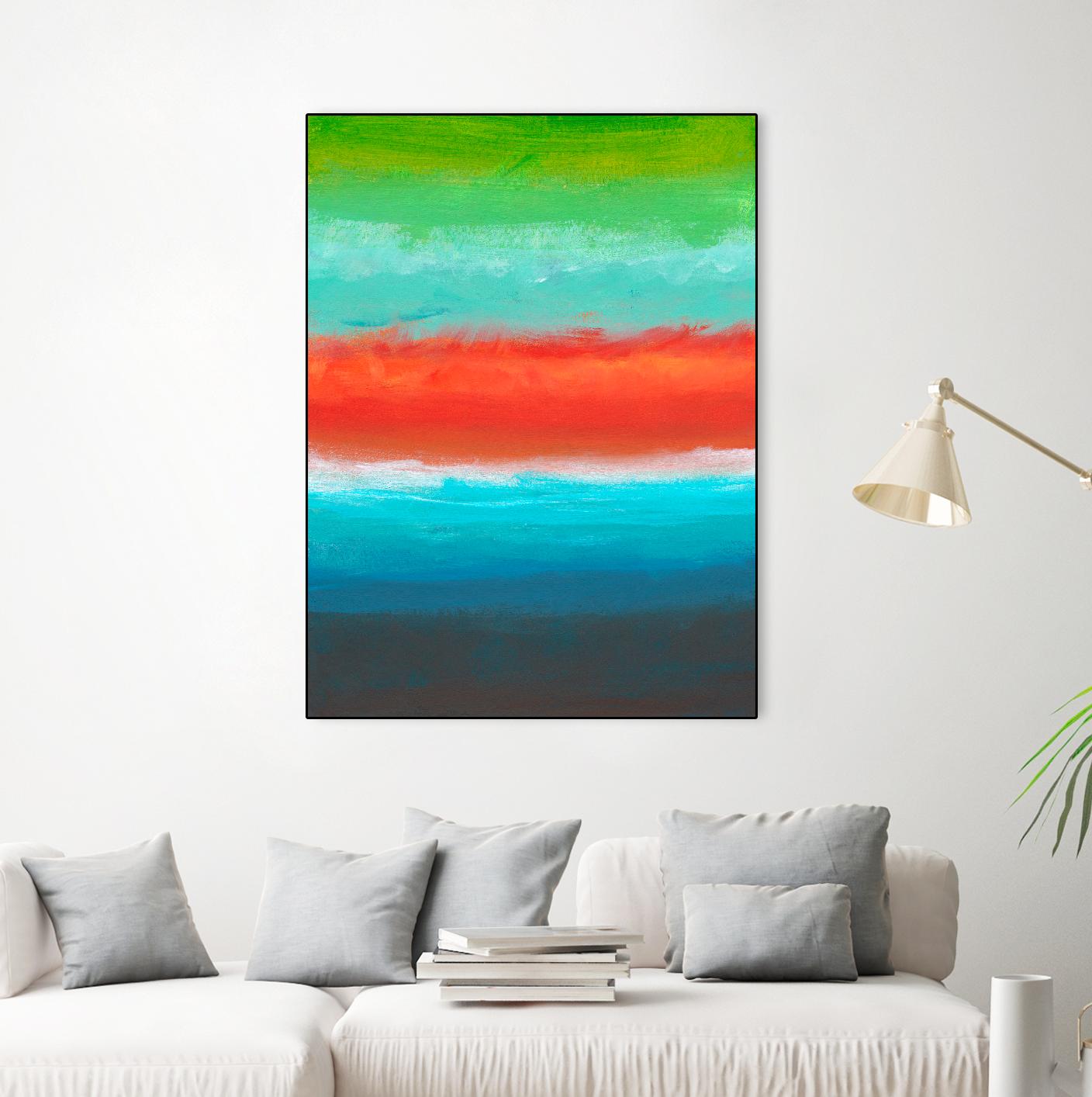 Night Coast Three by Jan Weiss on GIANT ART - red abstract