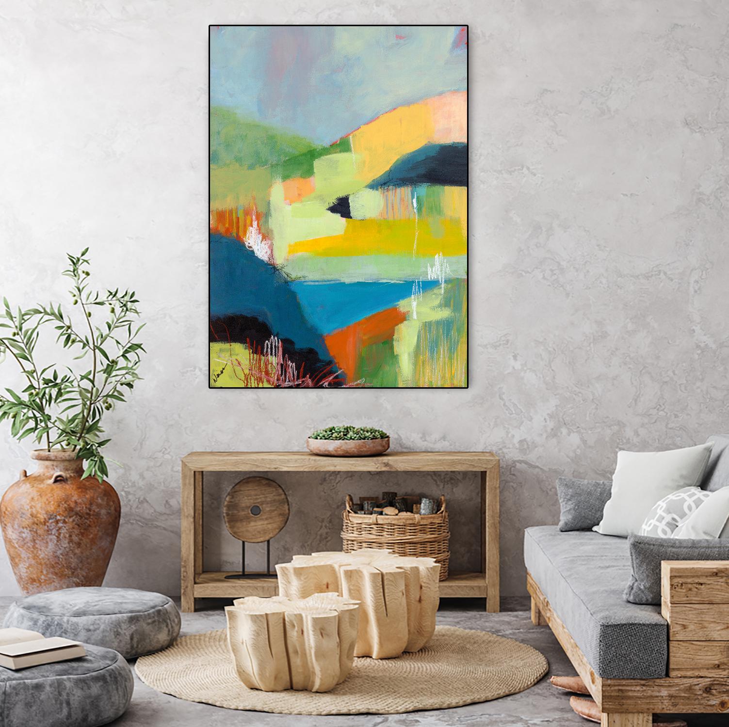Coastal Hills by Jan Weiss on GIANT ART - multicolor landscapes; abstracts; contemporary