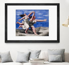 Two Women Running on the Beach by Pablo Picasso on GIANT ART - blue figurative
