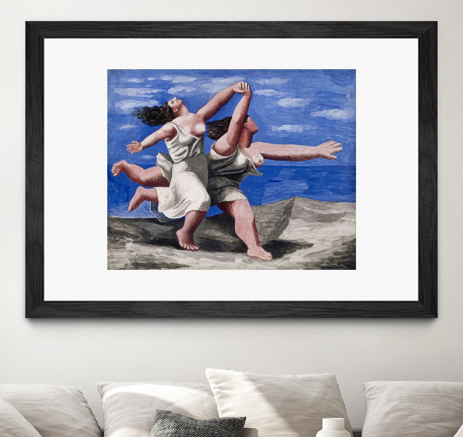 Two Women Running on the Beach by Pablo Picasso on GIANT ART - blue figurative