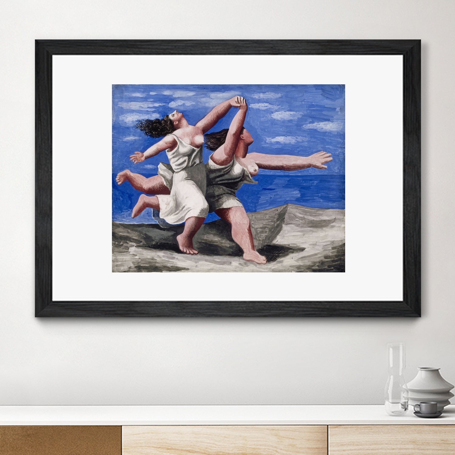 Two Women Running on the Beach by Pablo Picasso on GIANT ART - blue figurative