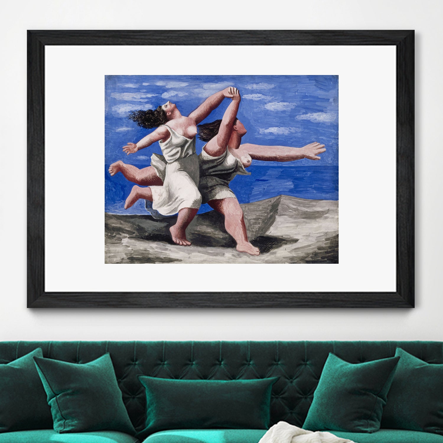 Two Women Running on the Beach by Pablo Picasso on GIANT ART - blue figurative