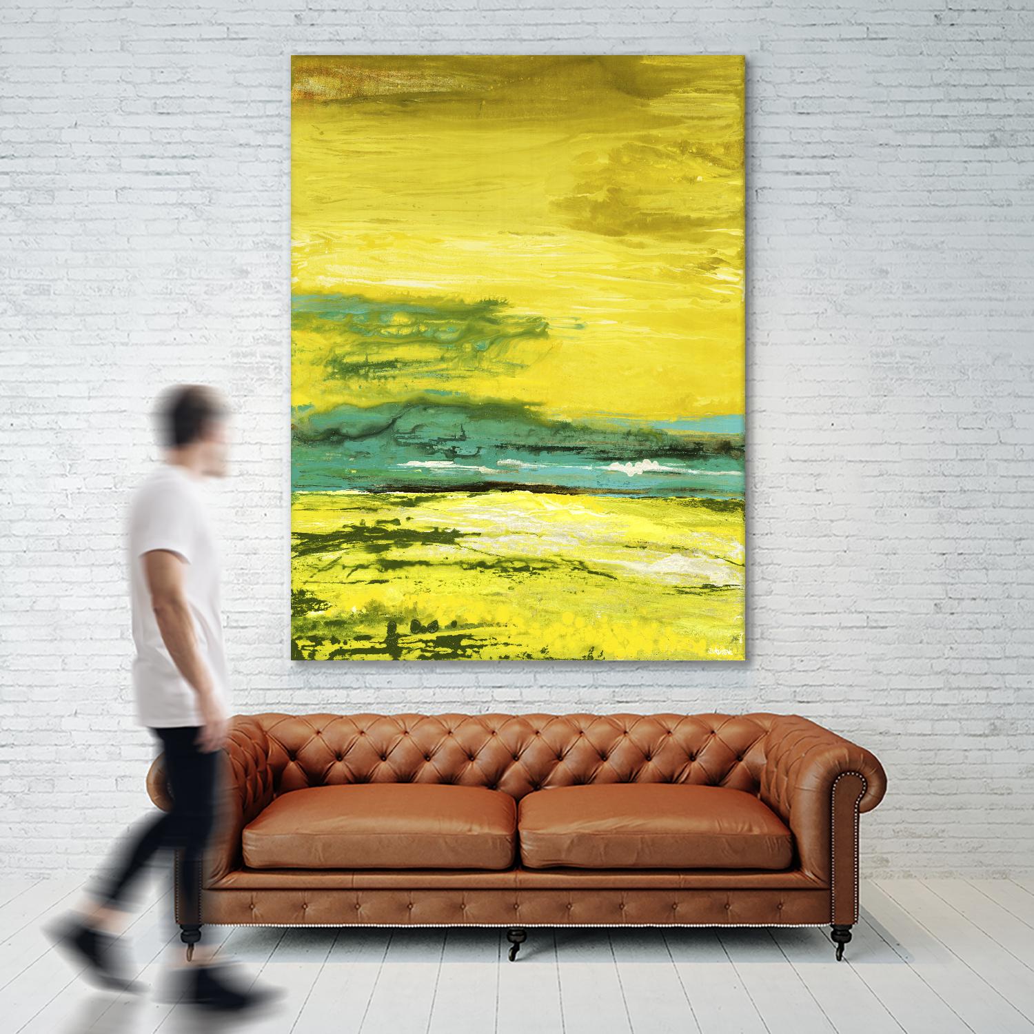 Buttercups by Beth ten Hove on GIANT ART - turquoise abstract