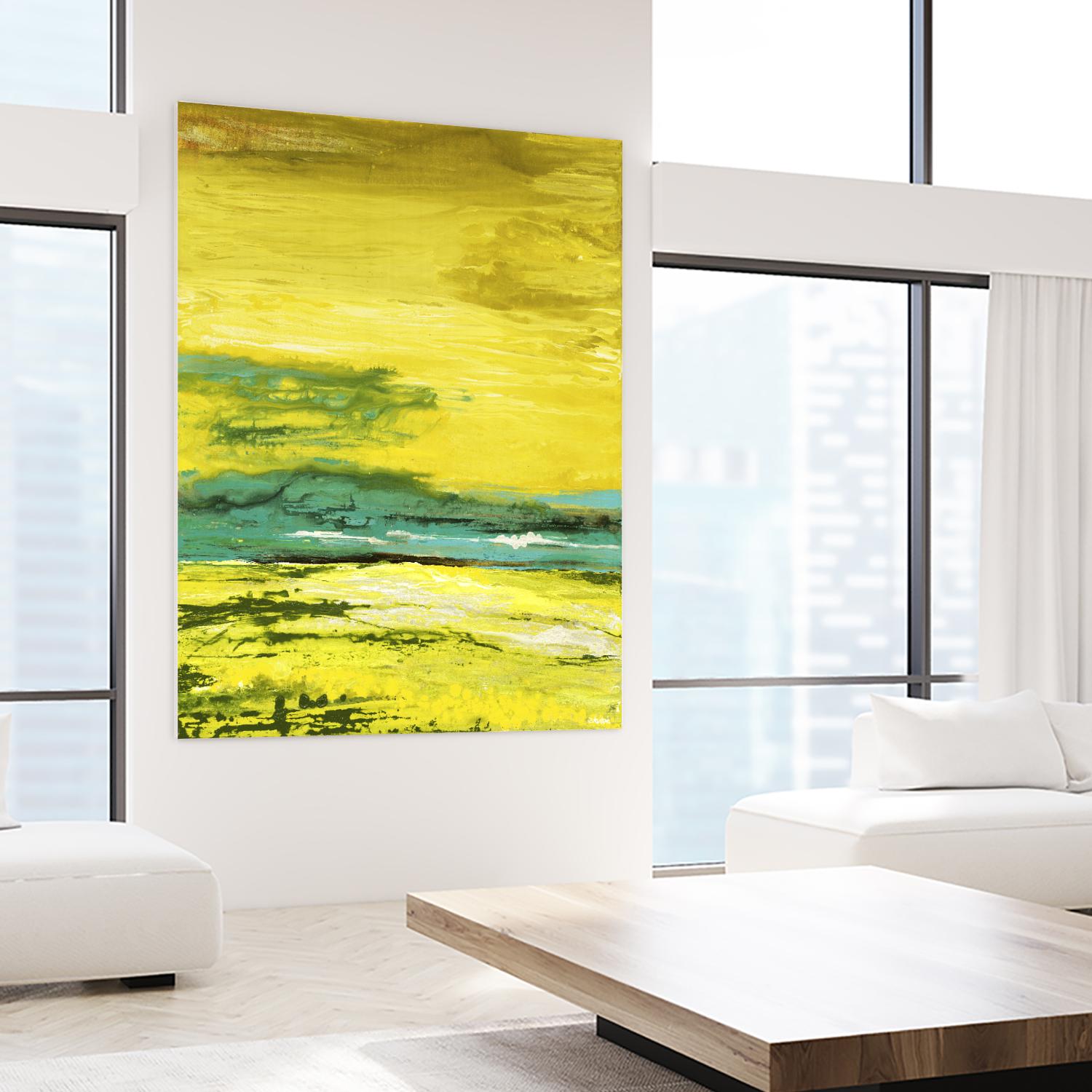 Buttercups by Beth ten Hove on GIANT ART - turquoise abstract