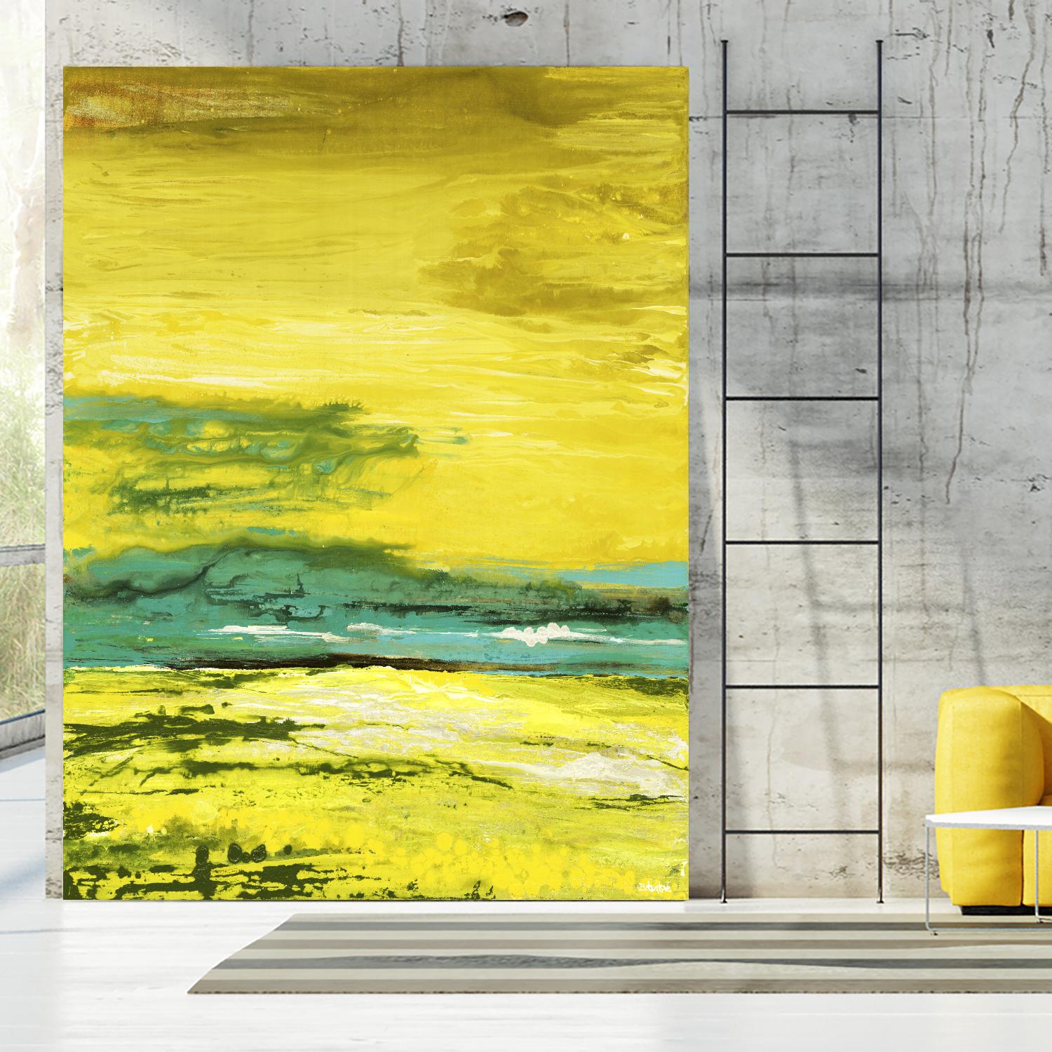 Buttercups by Beth ten Hove on GIANT ART - turquoise abstract