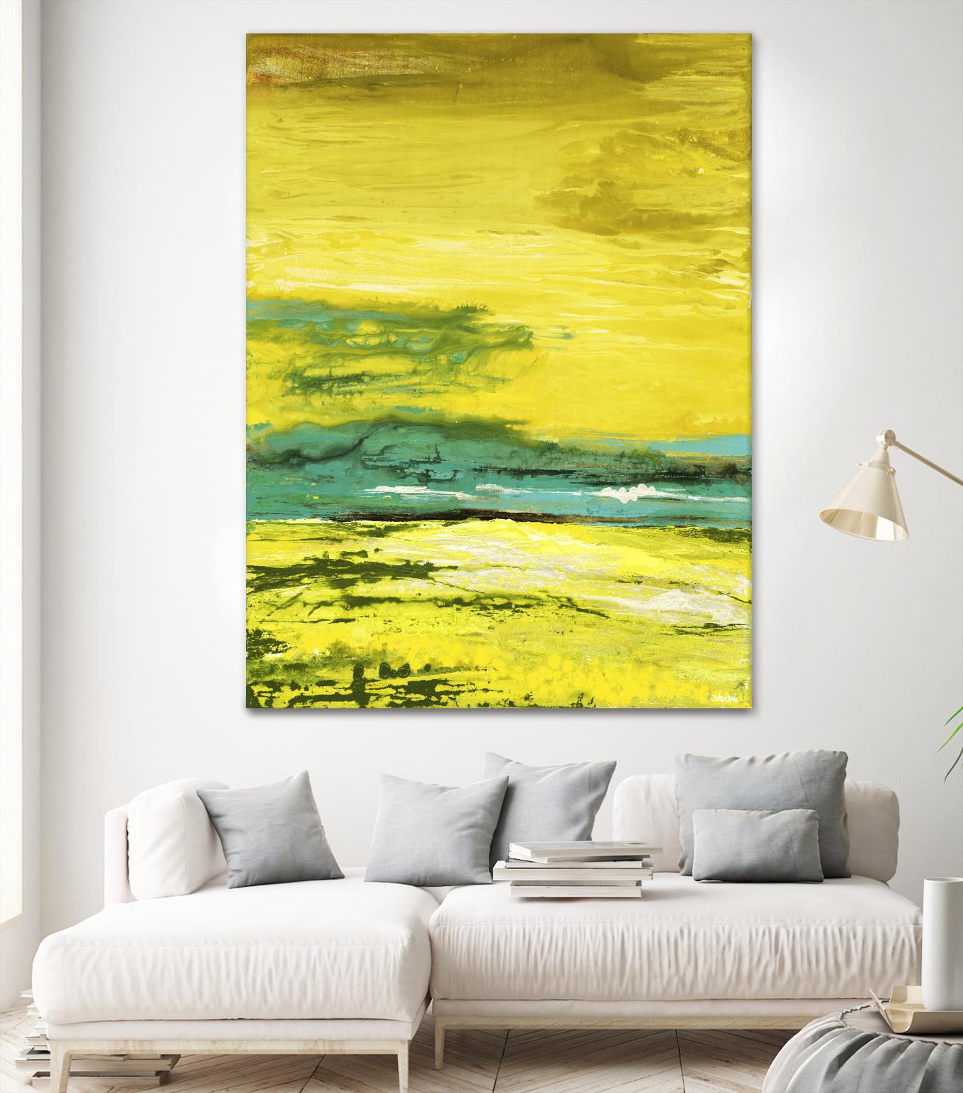 Buttercups by Beth ten Hove on GIANT ART - turquoise abstract