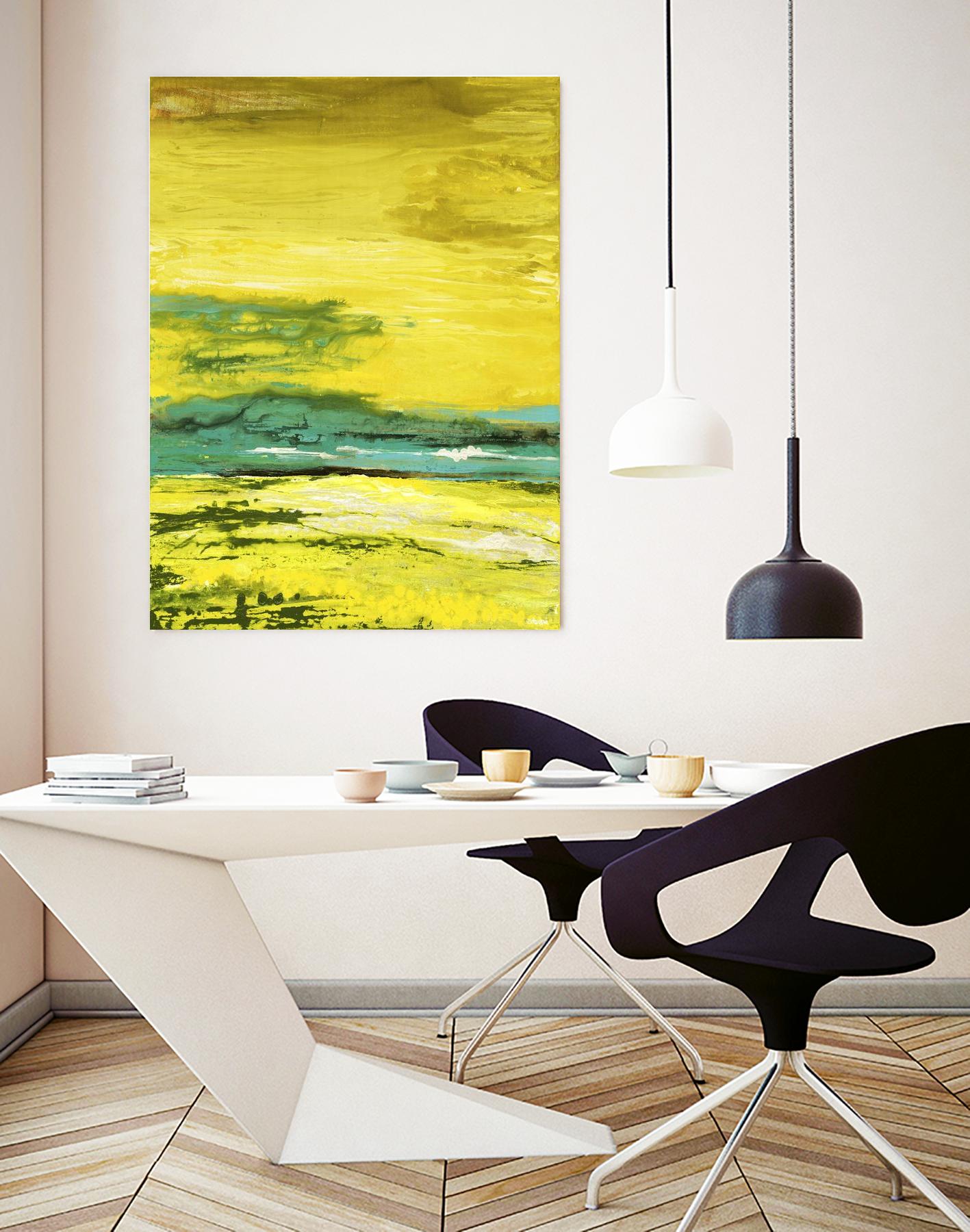 Buttercups by Beth ten Hove on GIANT ART - turquoise abstract