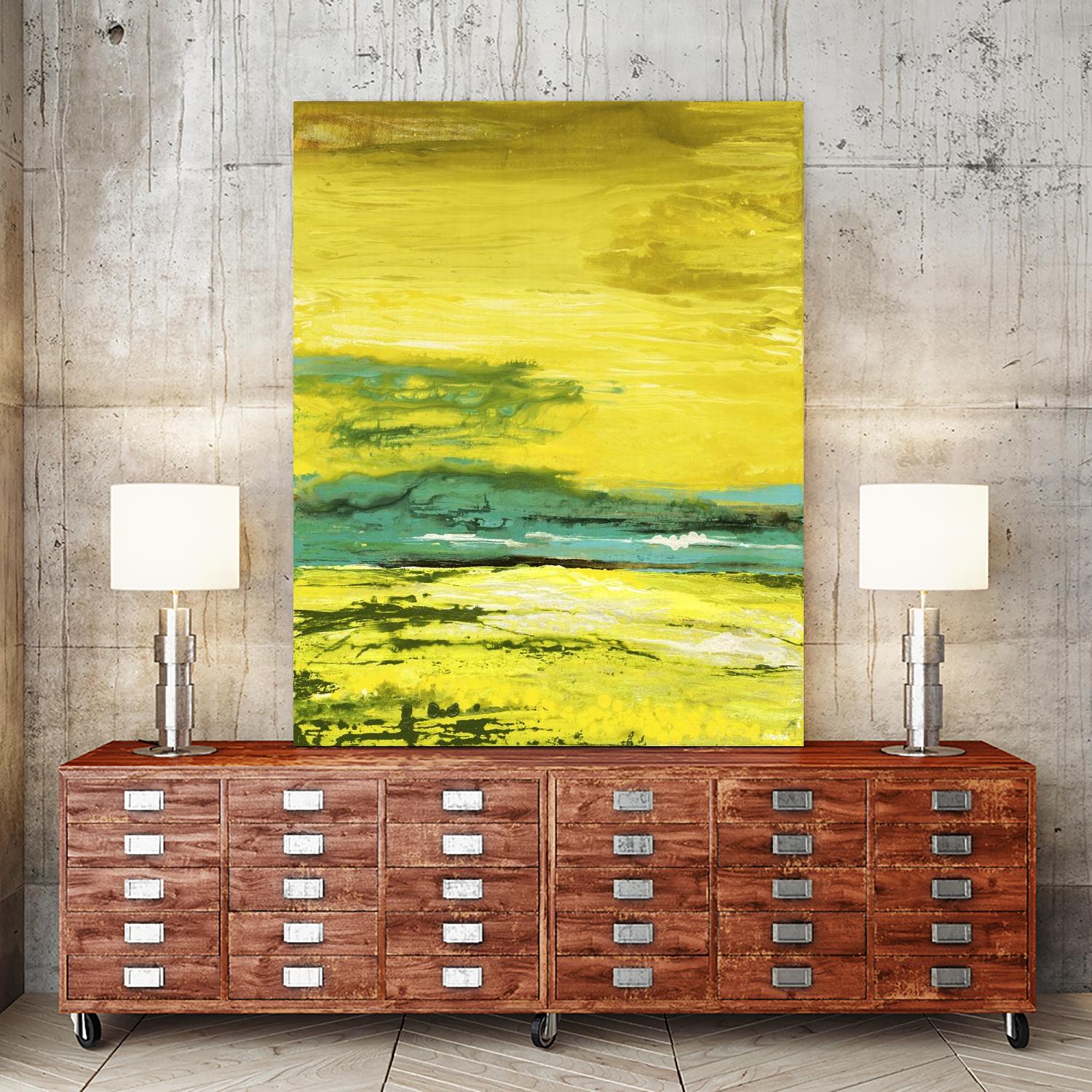 Buttercups by Beth ten Hove on GIANT ART - turquoise abstract