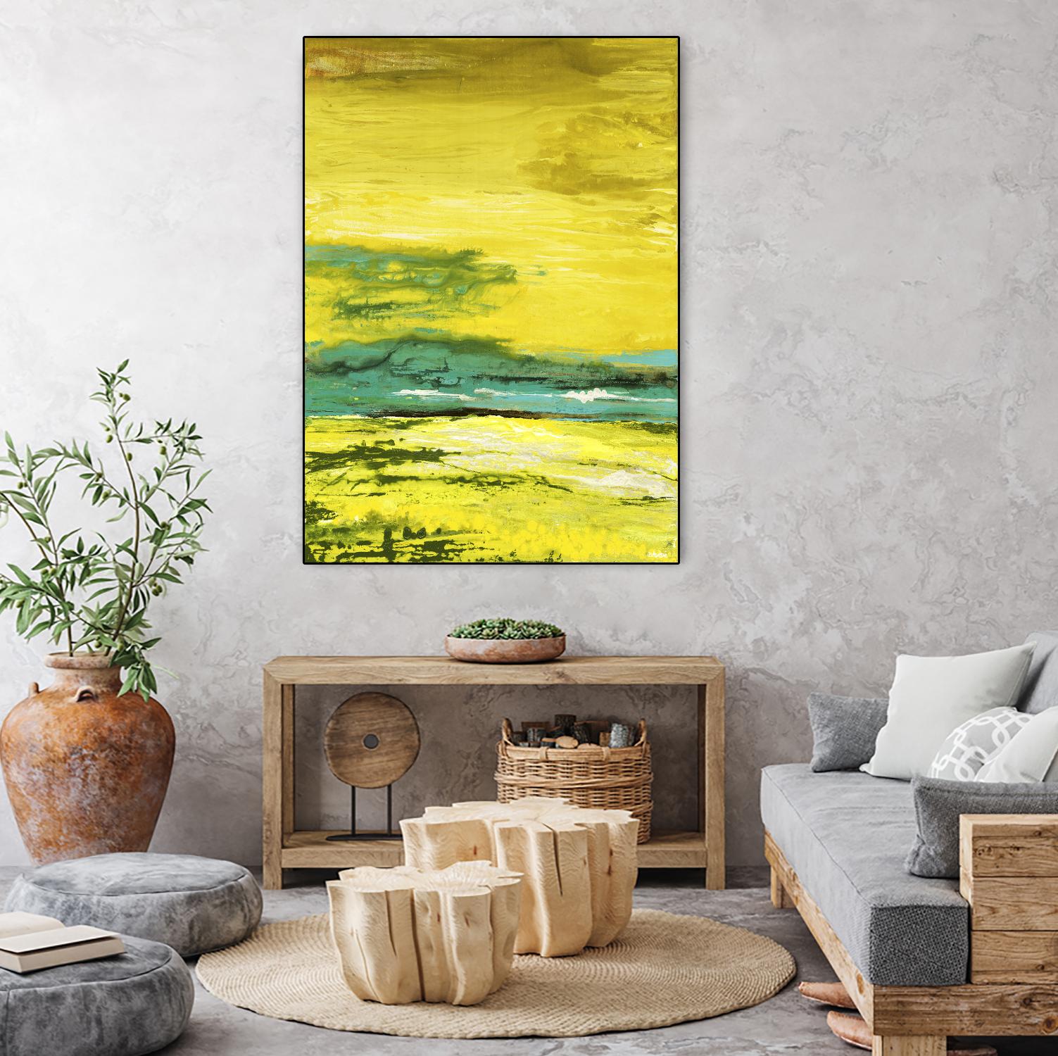 Buttercups by Beth ten Hove on GIANT ART - turquoise abstract