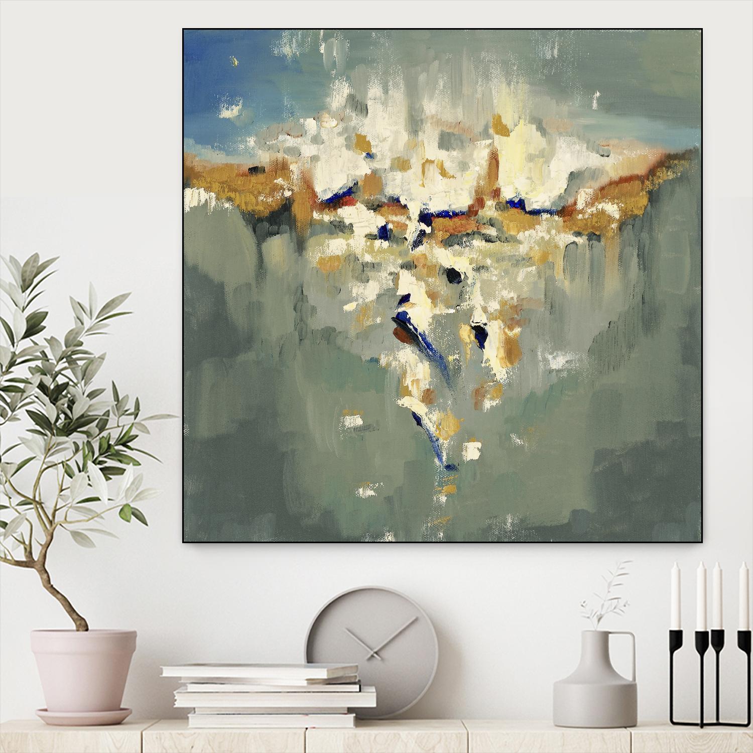 Falling In by Cynthia Ligeros on GIANT ART - grey abstract