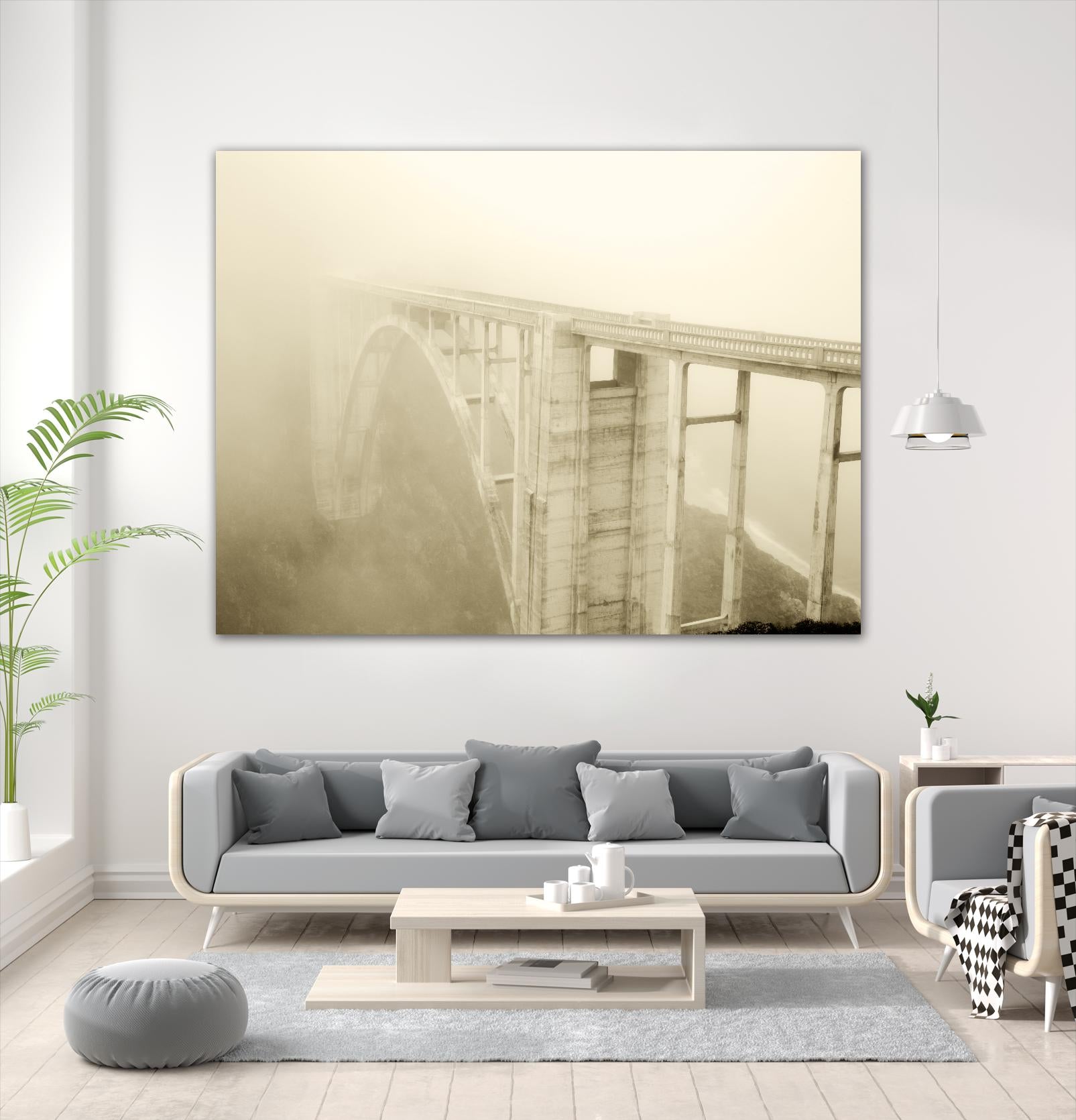 Misty Bridge by Dennis Frates on GIANT ART - grey photo art