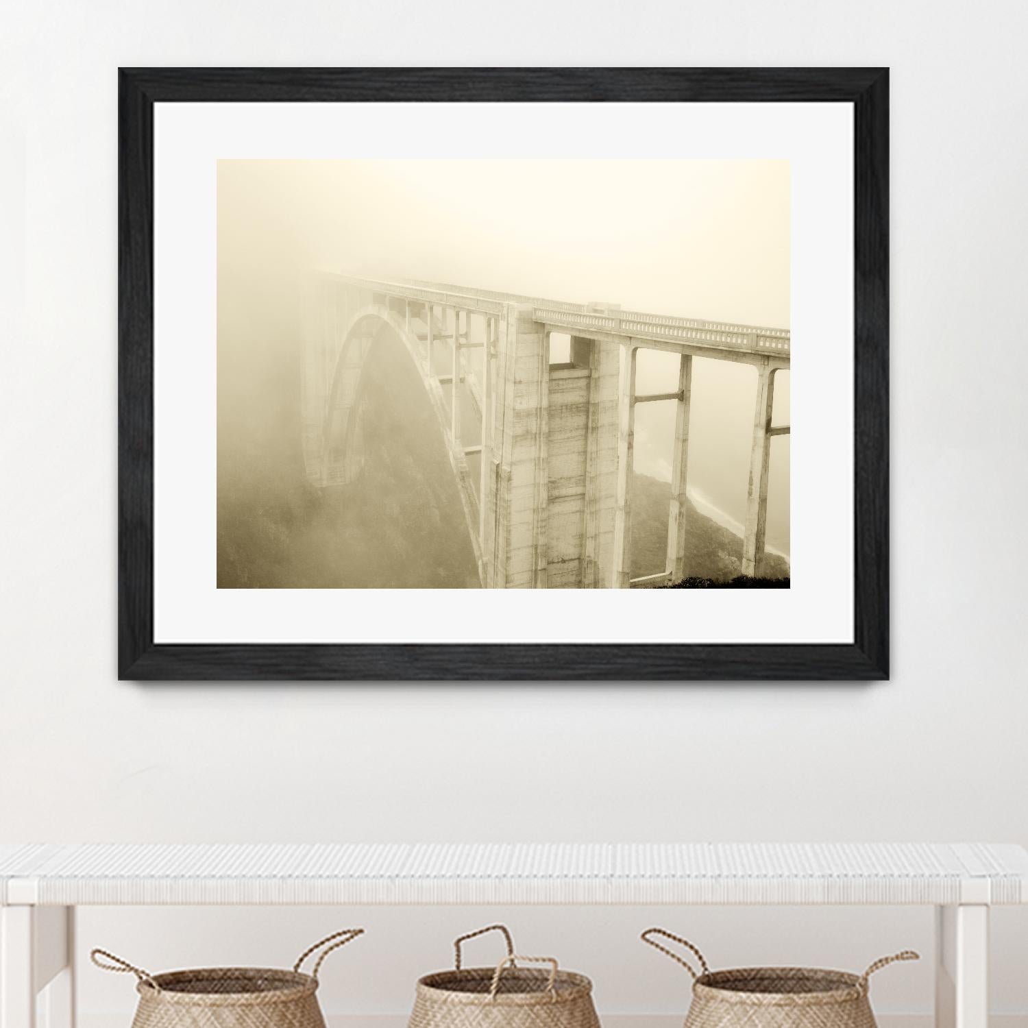 Misty Bridge by Dennis Frates on GIANT ART - grey photo art