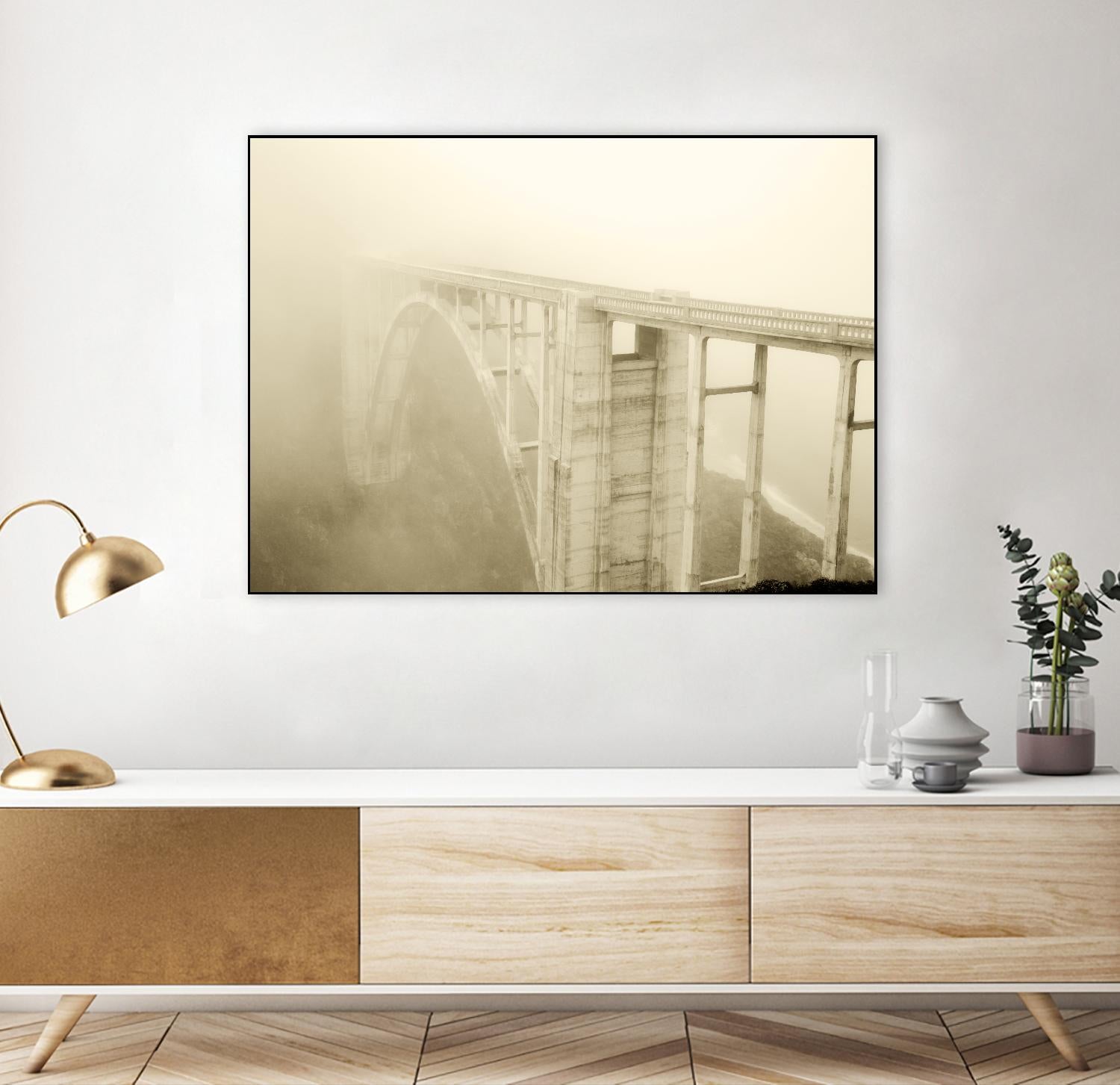 Misty Bridge by Dennis Frates on GIANT ART - grey photo art