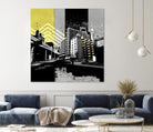 Triptych II by Elisabeth Brizzi on GIANT ART - yellow city scene