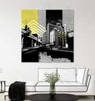 Triptych II by Elisabeth Brizzi on GIANT ART - yellow city scene