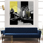 Triptych II by Elisabeth Brizzi on GIANT ART - yellow city scene