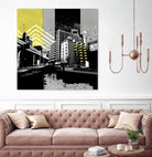 Triptych II by Elisabeth Brizzi on GIANT ART - yellow city scene