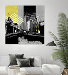 Triptych II by Elisabeth Brizzi on GIANT ART - yellow city scene