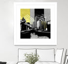 Triptych II by Elisabeth Brizzi on GIANT ART - yellow city scene