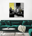 Triptych II by Elisabeth Brizzi on GIANT ART - yellow city scene