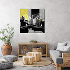 Triptych II by Elisabeth Brizzi on GIANT ART - yellow city scene