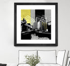 Triptych II by Elisabeth Brizzi on GIANT ART - yellow city scene