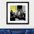 Triptych II by Elisabeth Brizzi on GIANT ART - yellow city scene