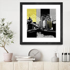 Triptych II by Elisabeth Brizzi on GIANT ART - yellow city scene